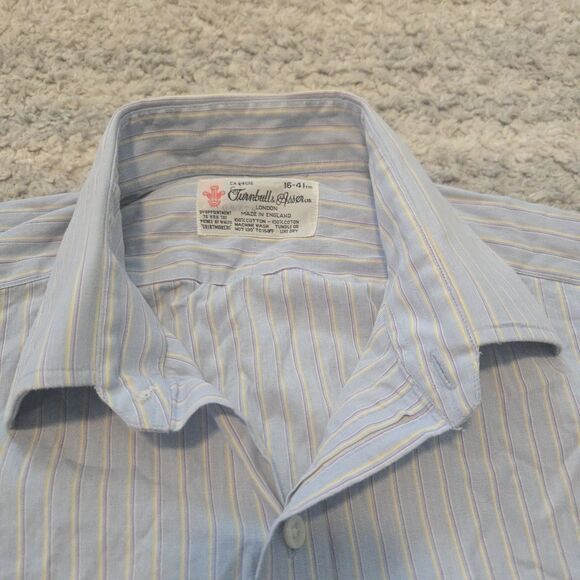 Turnbull And Asser French Cuff Long Sleeve Button Up Mens 16-41 Multicolor - Picture 1 of 8